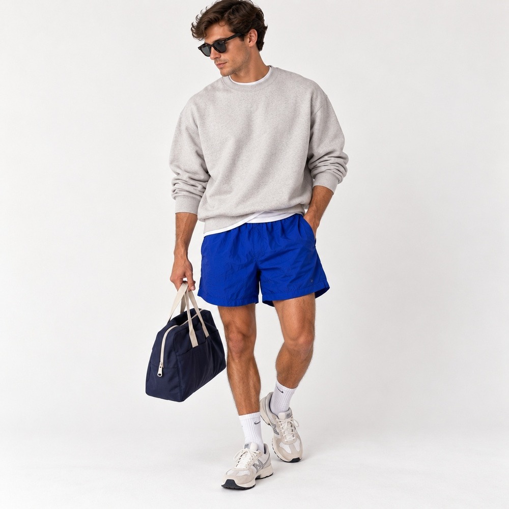 Vintage Body Co Nylon Athletic Shorts Mens Size S Blue Baggy Y2K Gym Blokecore